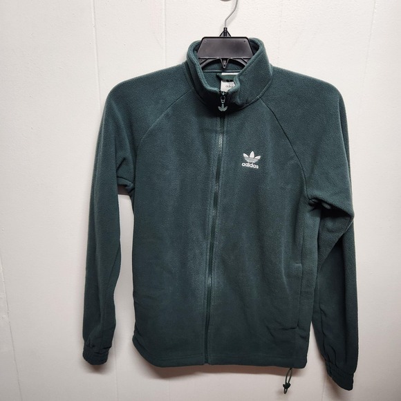 adidas Other - Adidas Jacket Mens XS Mineral Green Trefoil FZ Tedd Full Zip Polar Fleece HK7297
